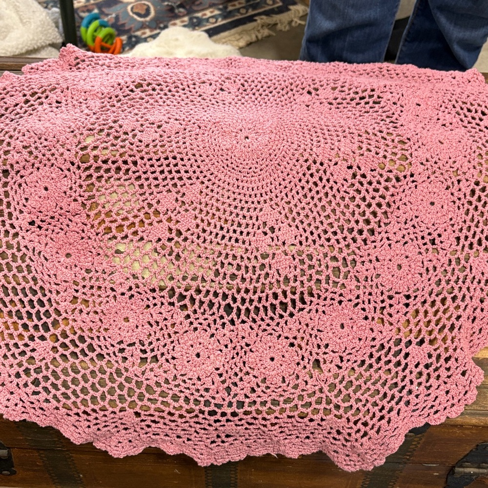 Vintage Large Pink Doily